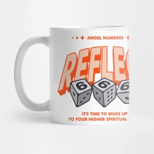 Angel Numbers 666 Reflect word lettering art Mug